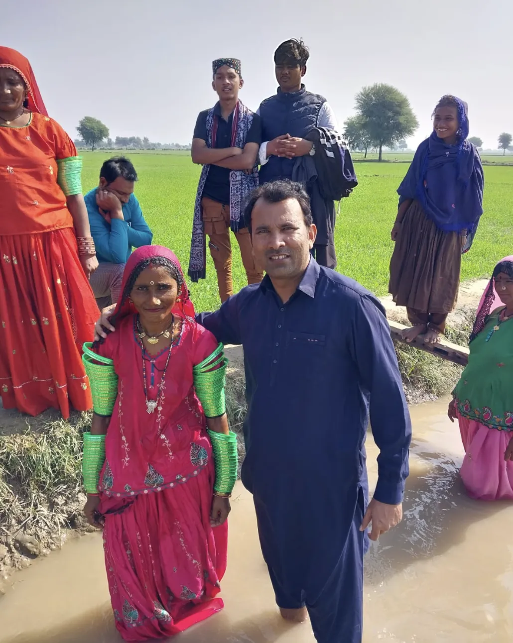 Believers preparing for baptism