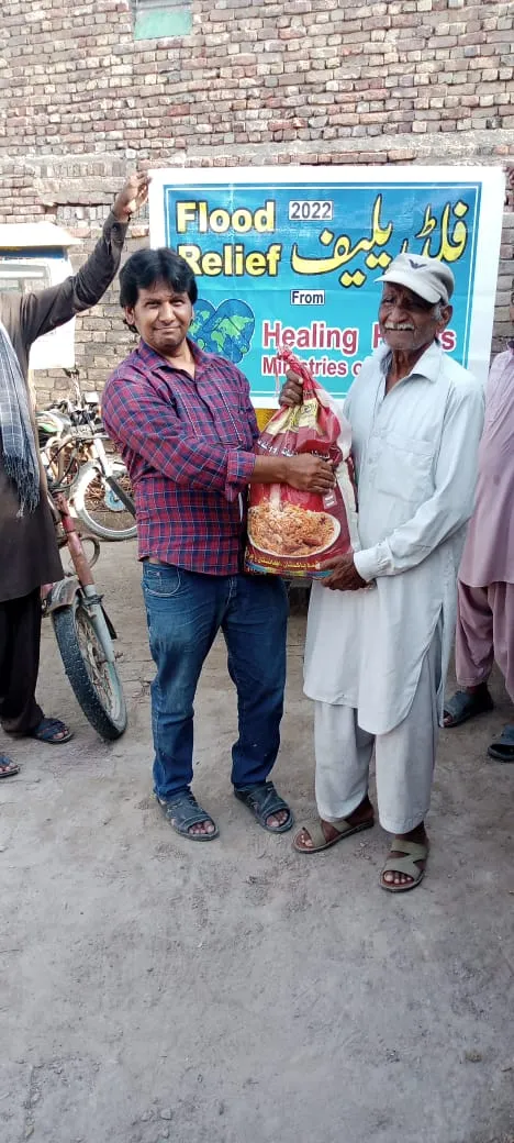 Distributing supplies to families