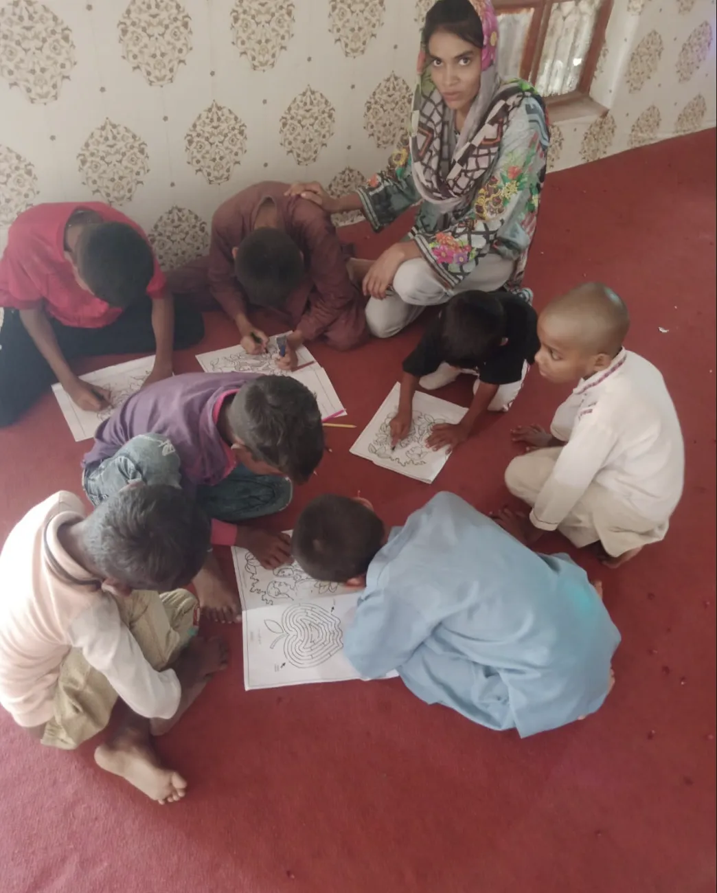 Children drawing Bible stories