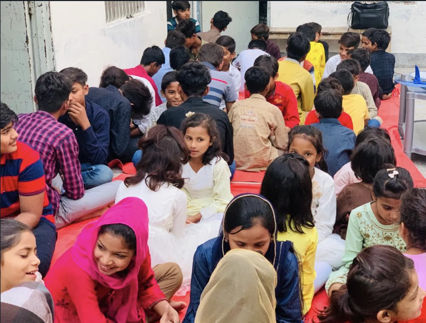 Students learning about patience